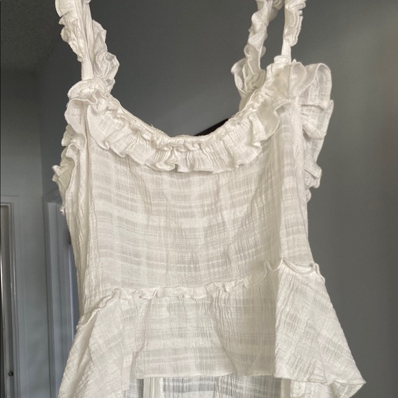 Boho White Ruffled top - Picture 2 of 5